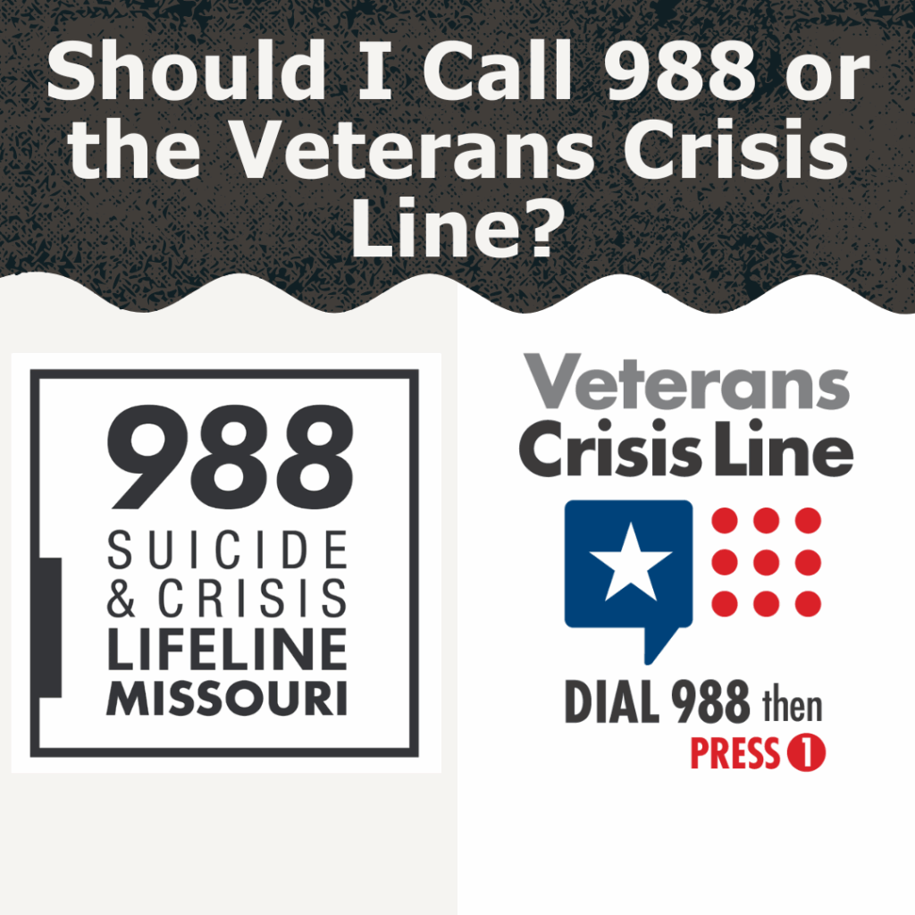 Image of both the 988 and Veterans Crisis Line logos