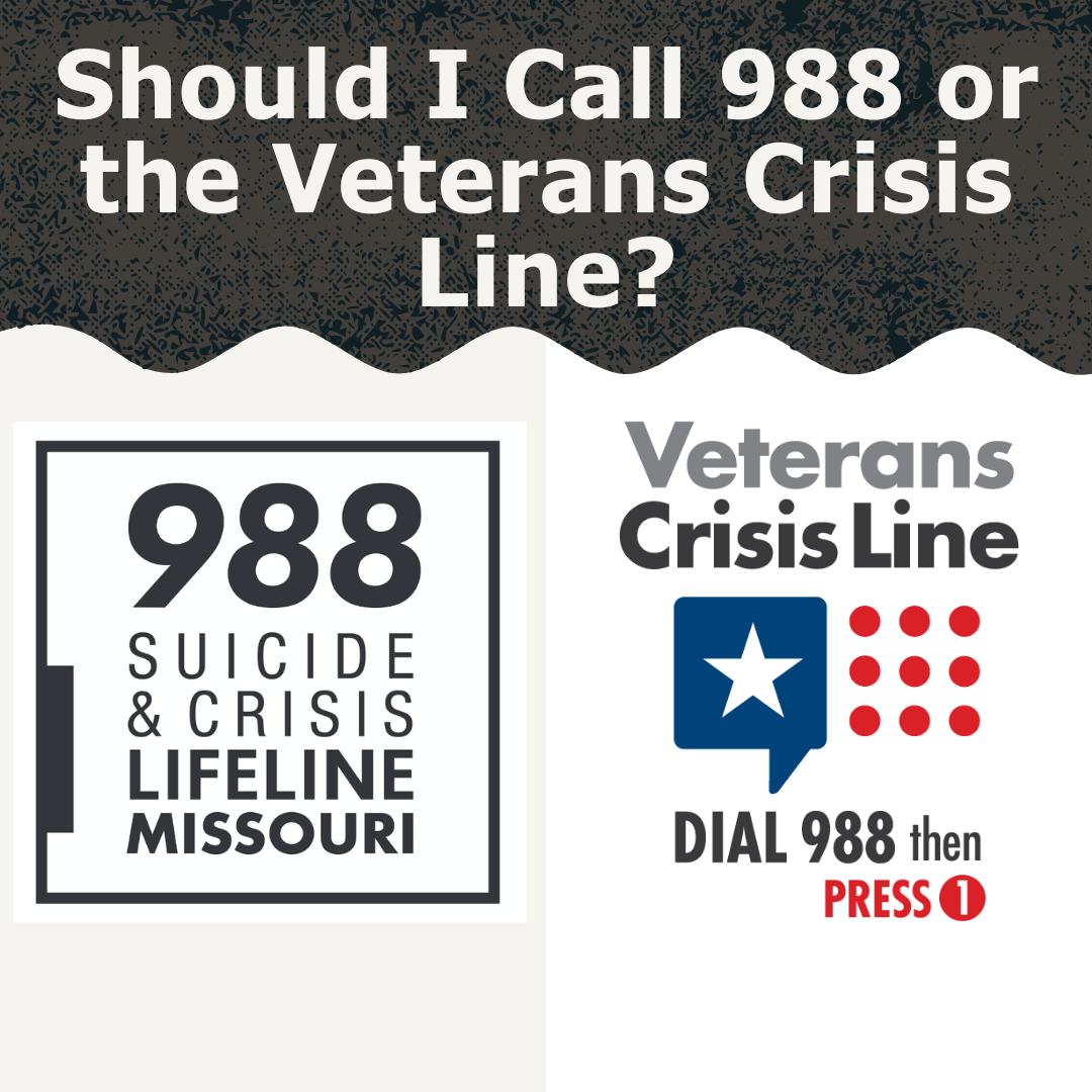 Image of both the 988 and Veterans Crisis Line logos