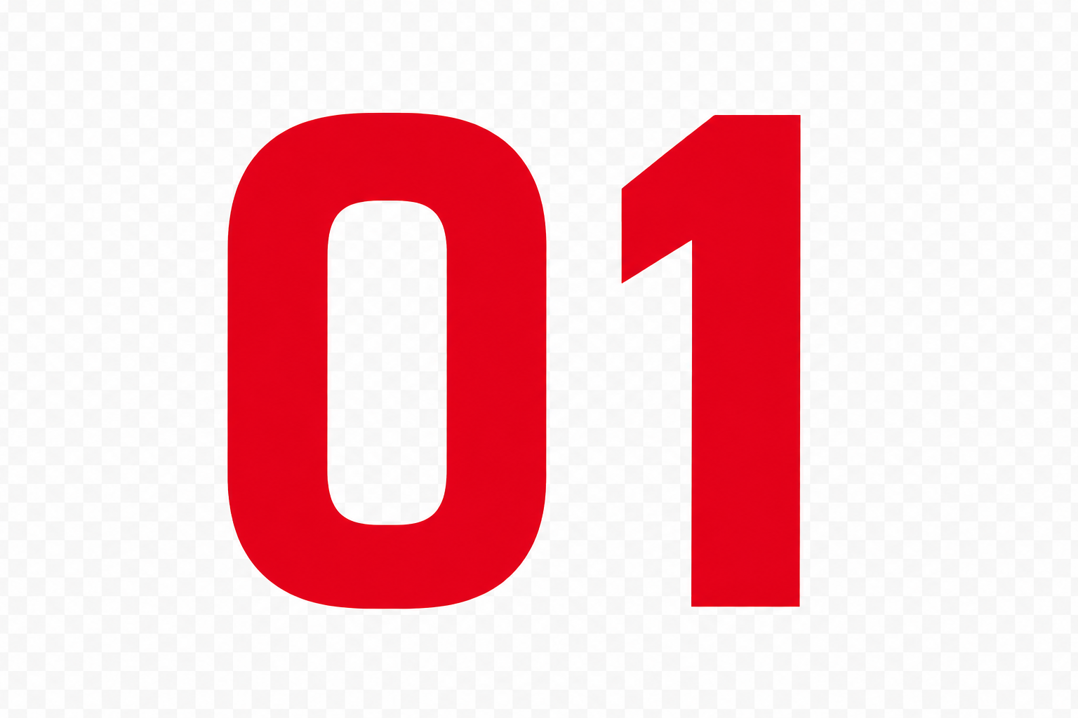 Bold Red “01”