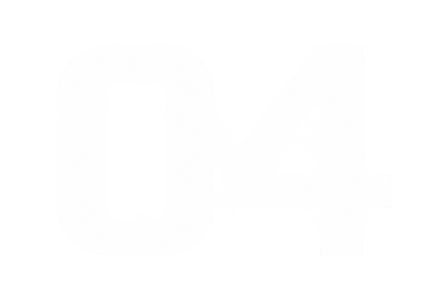 Bold White “04” on Transparent Background